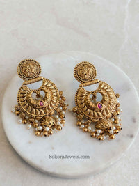 Temple Jhumka Earrings - SOKORA JEWELSTemple Jhumka Earringsstuds and tops