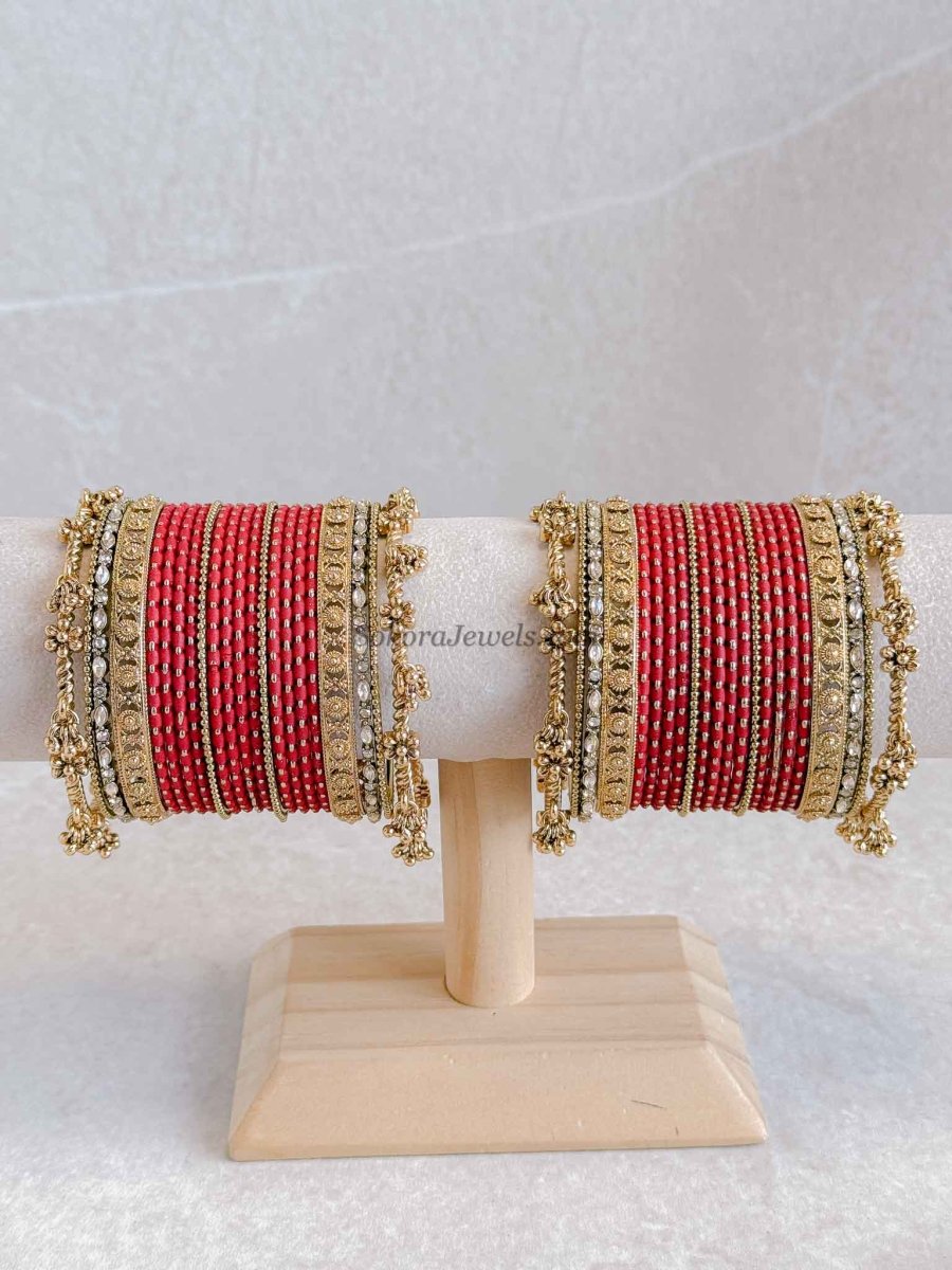 Temple Style Bangles Set - SOKORA JEWELSTemple Style Bangles SetBANGLES