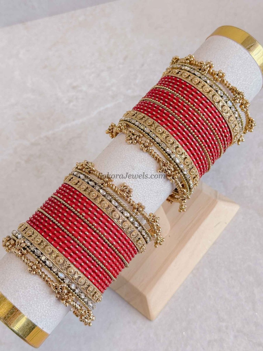 Temple Style Bangles Set - SOKORA JEWELSTemple Style Bangles SetBANGLES