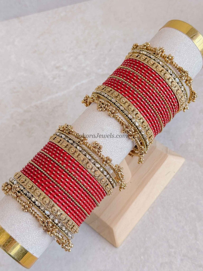 Temple Style Bangles Set - SOKORA JEWELSTemple Style Bangles SetBANGLES
