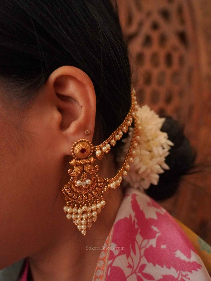 Temple Style Chained Earrings - SOKORA JEWELSTemple Style Chained Earrings