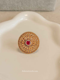 Temple Style Gold and Gem Ring - SOKORA JEWELSTemple Style Gold and Gem RingRING