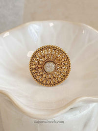 Temple Style Gold and Gem Ring - SOKORA JEWELSTemple Style Gold and Gem RingRING