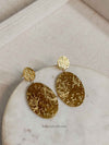 Textured Dangling Gold Earrings - SOKORA JEWELSTextured Dangling Gold Earrings