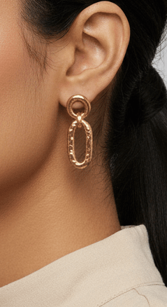 Textured Oval Hoop Earrings - SOKORA JEWELSTextured Oval Hoop Earrings