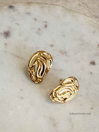 Textured Pebble Earrings - SOKORA JEWELSTextured Pebble Earrings