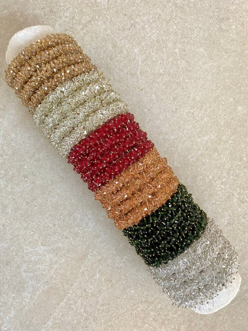 Thanjina Beaded Cluster Bangles - 6 Colour Options - SOKORA JEWELSThanjina Beaded Cluster Bangles - 6 Colour OptionsBANGLES