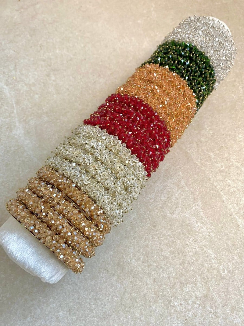 Thanjina Beaded Cluster Bangles - 6 Colour Options - SOKORA JEWELSThanjina Beaded Cluster Bangles - 6 Colour OptionsBANGLES