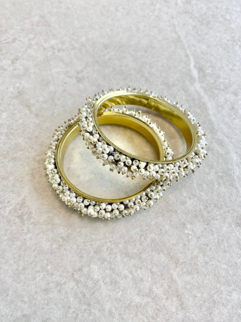 Thanjina Cluster Pearl Kada Bangles - 2 Colour Options - SOKORA JEWELSThanjina Cluster Pearl Kada Bangles - 2 Colour OptionsBANGLES