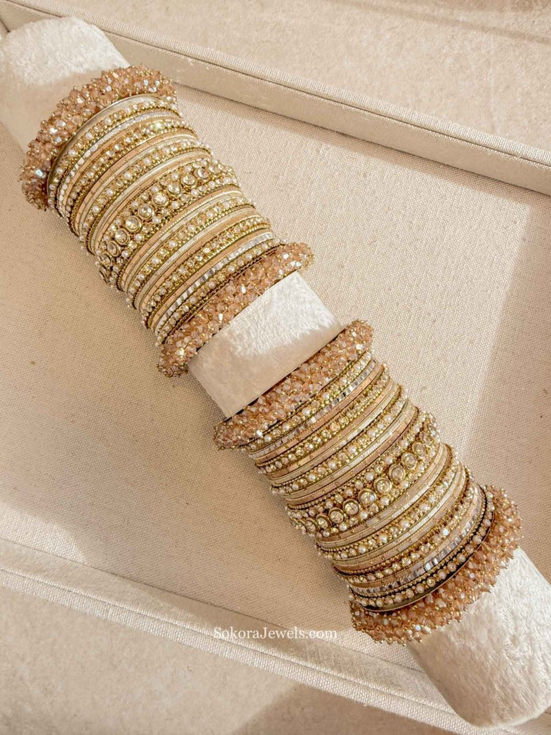Thanjina Golden Bangle stack - SOKORA JEWELSThanjina Golden Bangle stackBANGLES