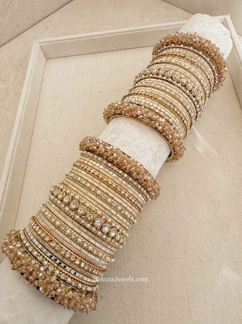 Thanjina Golden Bangle stack - SOKORA JEWELSThanjina Golden Bangle stackBANGLES