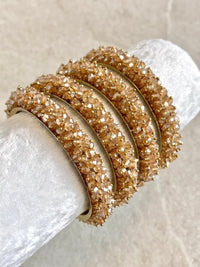 Thanjina Golden Beaded Cluster Bangles - SOKORA JEWELSThanjina Golden Beaded Cluster BanglesBANGLES