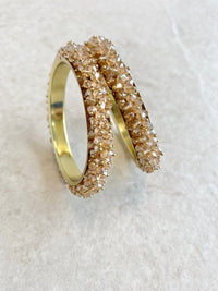 Thanjina Golden Beaded Cluster Bangles - SOKORA JEWELSThanjina Golden Beaded Cluster BanglesBANGLES