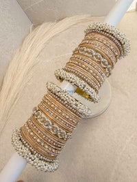 Thanjina Golden Bridal Bangle Stack For Asian Brides - SOKORA JEWELSThanjina Golden Bridal Bangle Stack For Asian BridesBANGLES