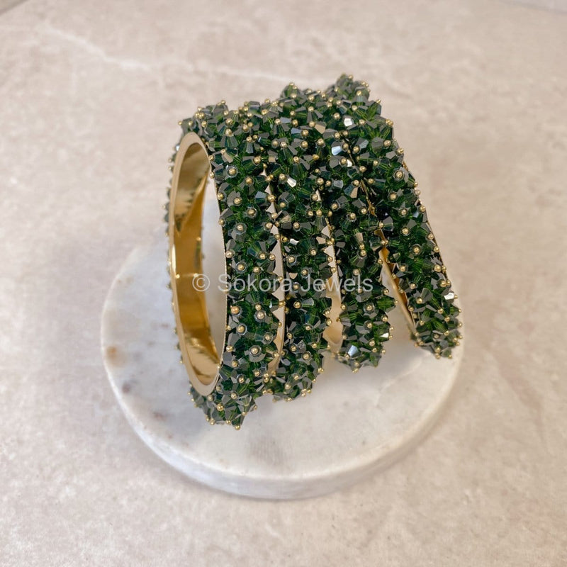 Thanjina Beaded Cluster Bangles - 6 Colour Options