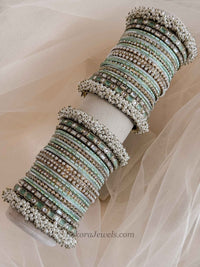 Thanjina Mint Bangle stack - SOKORA JEWELSThanjina Mint Bangle stackBANGLES