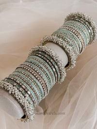 Thanjina Mint Bangle stack - SOKORA JEWELSThanjina Mint Bangle stackBANGLES