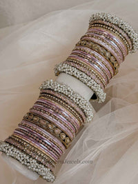 Thanjina Pink Bangle stack - SOKORA JEWELSThanjina Pink Bangle stackBANGLES
