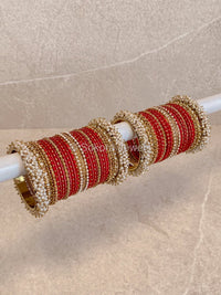 Thanjina Red Bangle stack - SOKORA JEWELSThanjina Red Bangle stackBANGLES