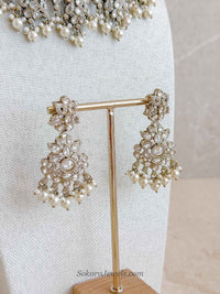 Thohura Bridal Necklace Set - Clear - SOKORA JEWELSThohura Bridal Necklace Set - Clear