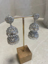 Tiered Silver Jhumka Earrings - Pearl - SOKORA JEWELSTiered Silver Jhumka Earrings - Pearl