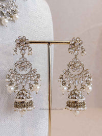 Tina Indian Bridal Choker Set - Clear Crystal - SOKORA JEWELSTina Indian Bridal Choker Set - Clear Crystal