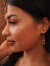 Tiny Antique Gold Earring and Tikka set - SOKORA JEWELSTiny Antique Gold Earring and Tikka set