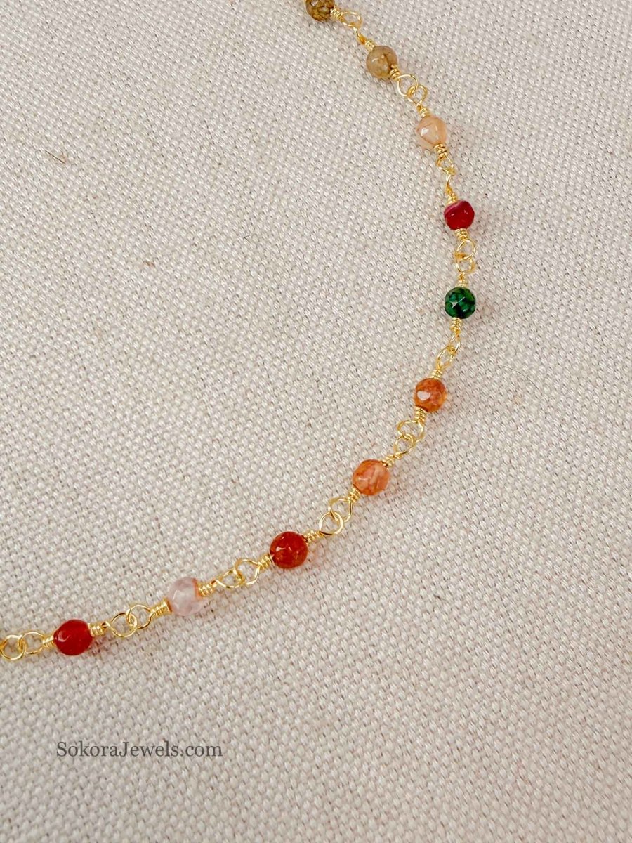 Tourmaline Gem Anklet - SOKORA JEWELSTourmaline Gem Anklet