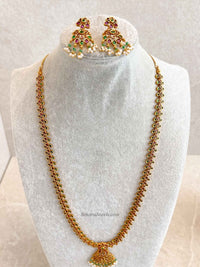 Traditional Mala Set with Ruby and Green Stones - SOKORA JEWELSTraditional Mala Set with Ruby and Green Stones