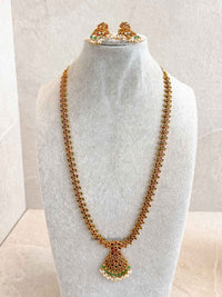 Traditional Mala Set with Ruby and Green Stones - SOKORA JEWELSTraditional Mala Set with Ruby and Green Stones
