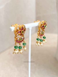Traditional Mala Set with Ruby and Green Stones - SOKORA JEWELSTraditional Mala Set with Ruby and Green Stones