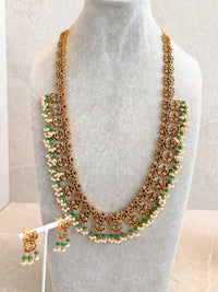 Traditional Mala Set with Ruby and Green Stones - SOKORA JEWELSTraditional Mala Set with Ruby and Green Stones
