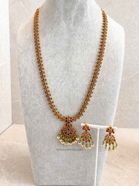 Traditional Mala Set with Ruby and Green Stones - SOKORA JEWELSTraditional Mala Set with Ruby and Green Stones