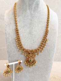 Traditional Mala Set with Ruby and Green Stones - SOKORA JEWELSTraditional Mala Set with Ruby and Green Stones