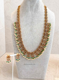 Traditional Mala Set with Ruby and Green Stones - SOKORA JEWELSTraditional Mala Set with Ruby and Green Stones