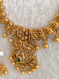 Traditional Mala Set with Ruby and Green Stones - SOKORA JEWELSTraditional Mala Set with Ruby and Green Stones