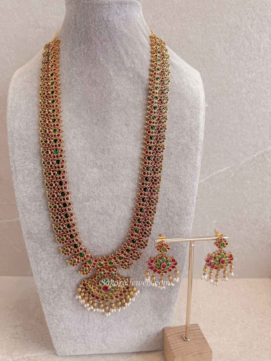 Traditional Ruby & Green Kemp Mala Set - SOKORA JEWELSTraditional Ruby & Green Kemp Mala Set