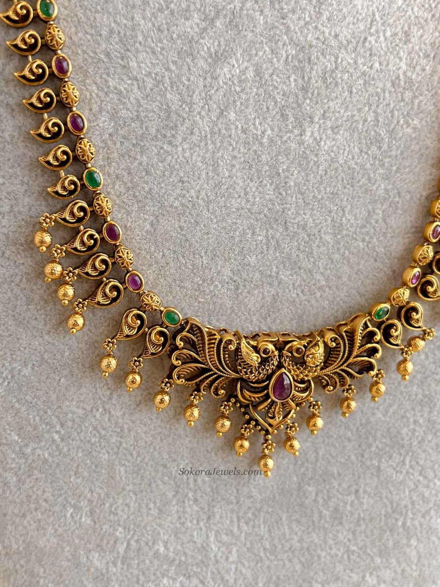 Traditional Ruby & Green Mala Set - SOKORA JEWELSTraditional Ruby & Green Mala Set
