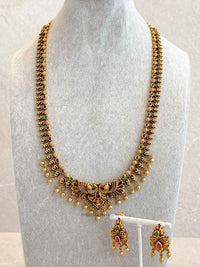 Traditional Ruby & Green Mala Set - SOKORA JEWELSTraditional Ruby & Green Mala Set