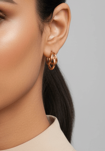 Triple Design Gold Hoops - SOKORA JEWELSTriple Design Gold Hoops