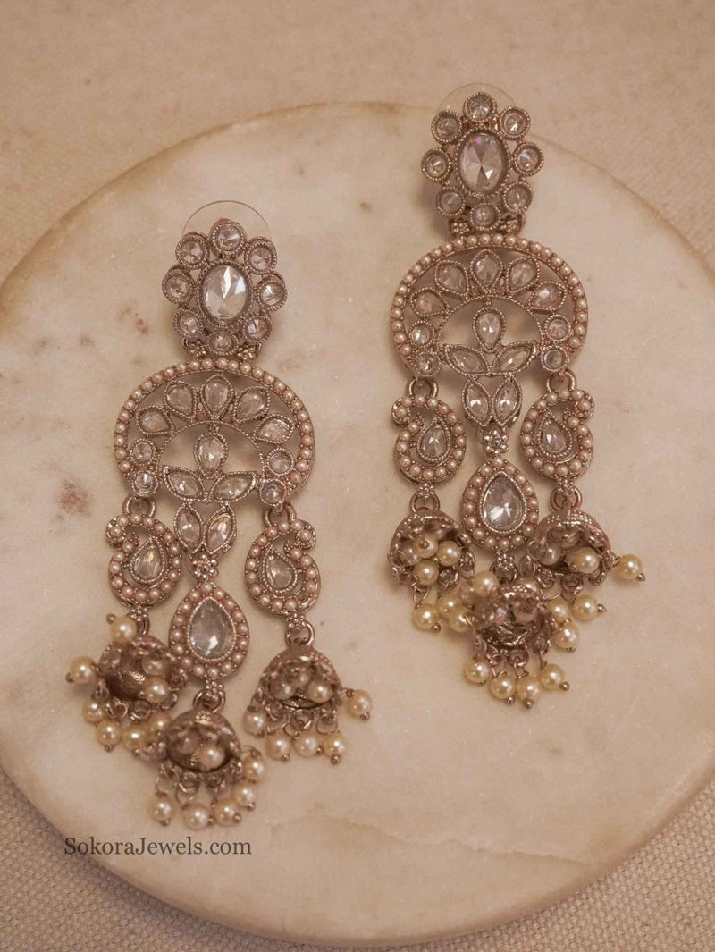 Triple Jhumka Drop Earrings - SOKORA JEWELSTriple Jhumka Drop Earrings