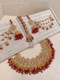 Uzma Bridal set - Maroon - SOKORA JEWELSUzma Bridal set - Marooncustom