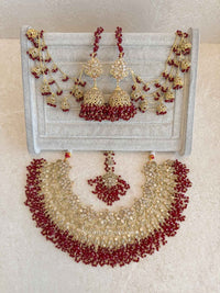 Uzma Gold Plated Bridal set - Maroon - SOKORA JEWELSUzma Gold Plated Bridal set - Marooncustom