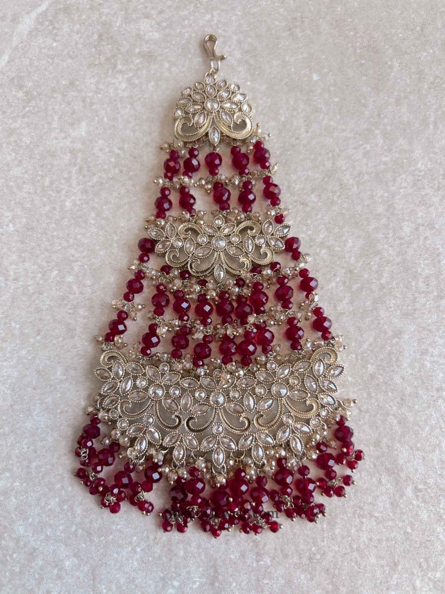 Uzma Jhumar - Maroon - SOKORA JEWELSUzma Jhumar - Maroon