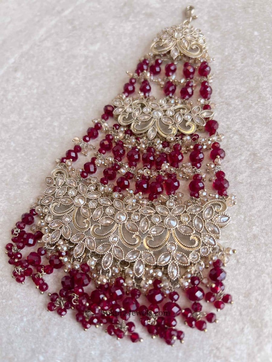 Uzma Jhumar - Maroon - SOKORA JEWELSUzma Jhumar - Maroon