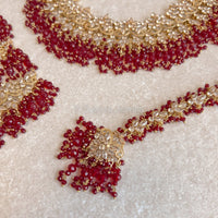 Uzma Maroon Bridal set (NO EARRINGS) - SOKORA JEWELSUzma Maroon Bridal set (NO EARRINGS)custom