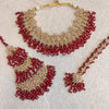 Uzma Maroon Bridal set (NO EARRINGS) - SOKORA JEWELSUzma Maroon Bridal set (NO EARRINGS)custom