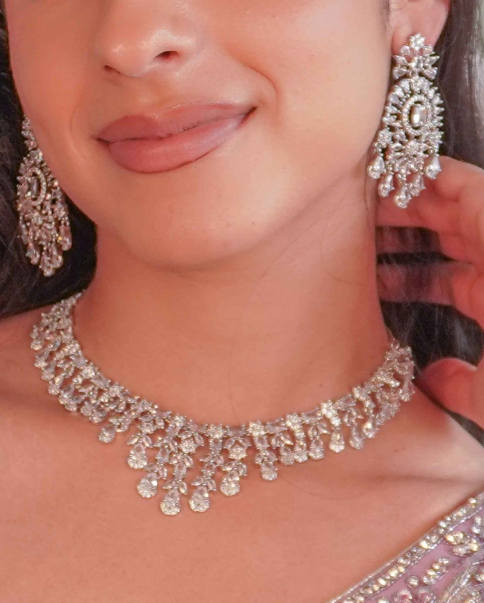 V - shape Diamante Set - SOKORA JEWELSV - shape Diamante SetNECKLACE SETS