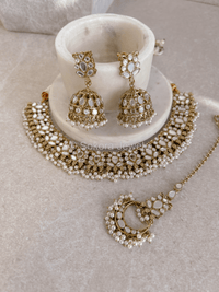 Vaali Mirrored Necklace set - Pearl - SOKORA JEWELSVaali Mirrored Necklace set - PearlNECKLACE SETS