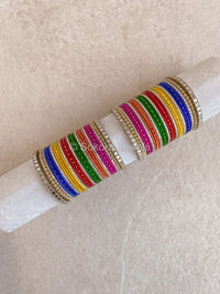 Vibrant Multicolour Mirror Bangle Set - SOKORA JEWELSVibrant Multicolour Mirror Bangle SetBANGLES